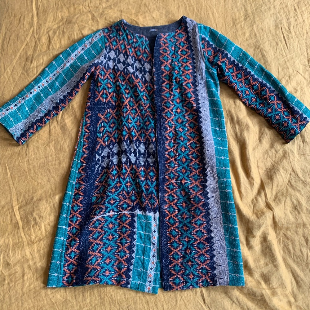 Matta Ny long chore coat quilted Shibori
